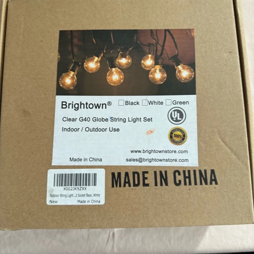 25 Ft WHITE OUTDOOR STRING  LIGHTS NIB
